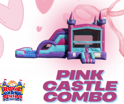 Pink Castle Bounce House W/Slide Combo (WET/DRY) Pink Castle Bounce House W/Slide Combo (WET/DRY)